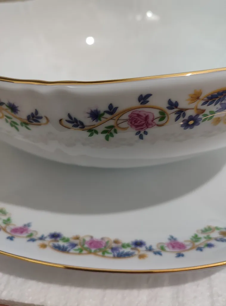 ست قاب و قدح چینی زرین ایران مدل گل گلستان درجه عالی