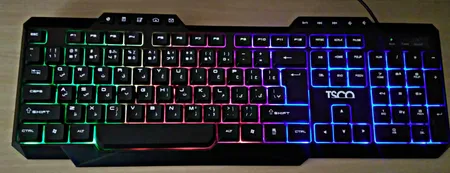 کیبورد تسکو مدل TK 8019، سوئیچ ممبران، Full-size، نورپردازی LED RGB