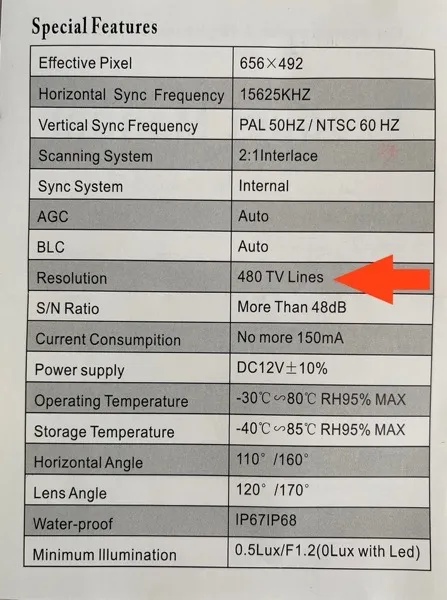 دوربین دنده عقب تی بی اس دیزین مدل AHD-1080p