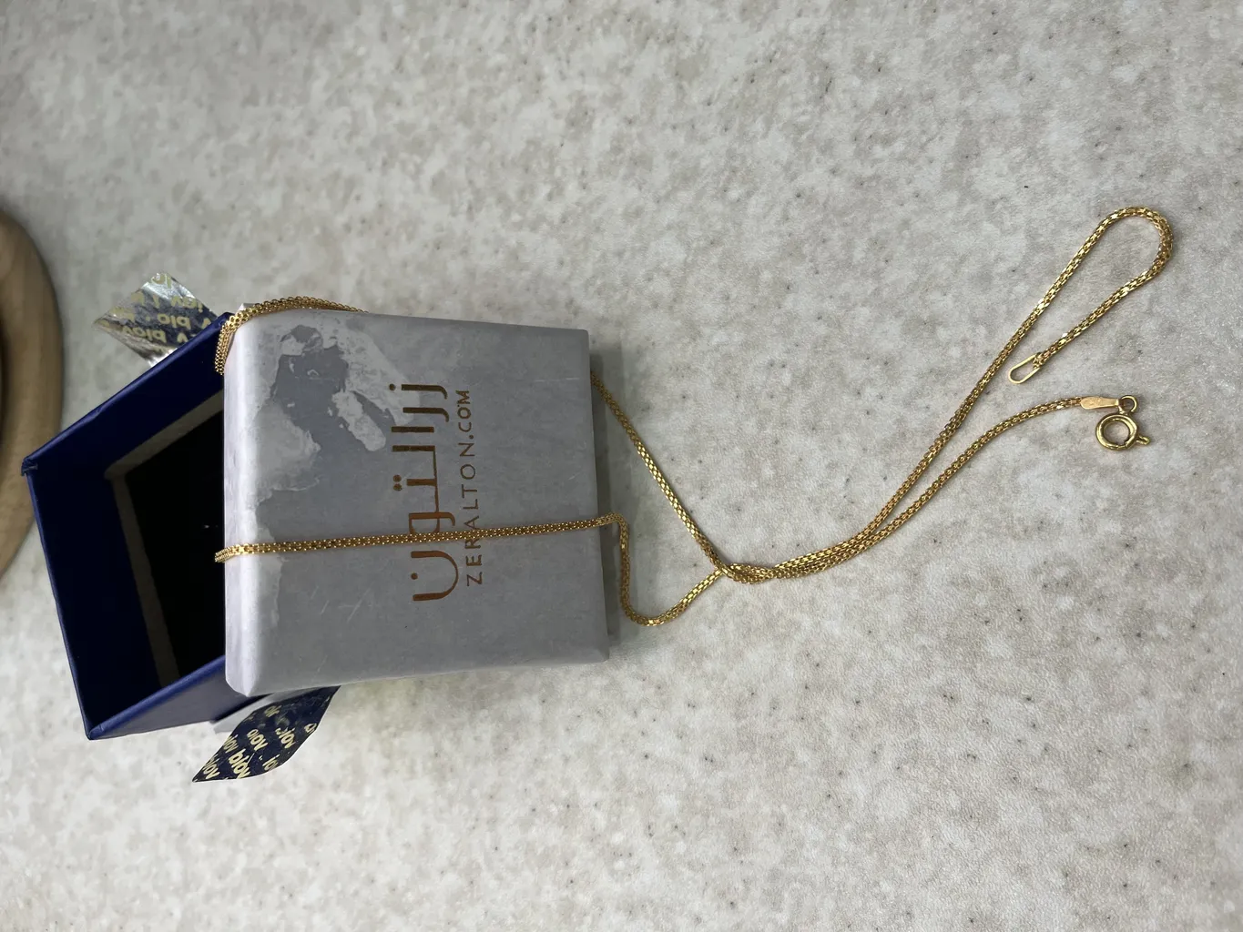 زنجیر طلا کم اجرت 18 عیار زنانه زرالتون مدل بیزمارک چهارگوش استاندارد