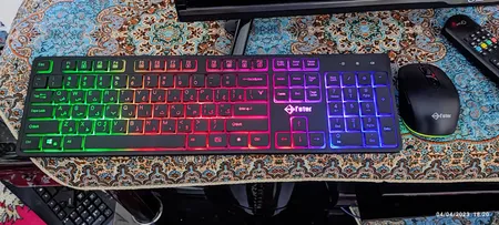 کیبورد و ماوس گیمینگ فاطر مدل CWR-7000B، سوییچ ممبران، Full-Size، نورپردازی RGB