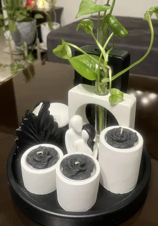 ست 10 تکه دکوری بتنی مدل رومیزی طرح کلاسیک