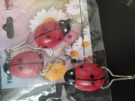 قلاب آویز حوله طرح کفشدوزک بسته 3 عددی