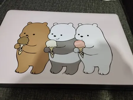 استیکر لپ تاپ راتیانا مدل panda khenge 08 مناسب برای لپ تاپ 15 تا 17 اینچ به همراه برچسب حروف فارسی کیبورد