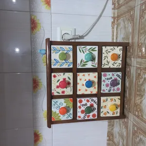 تجریه خرید جا ادویه 9 پارچه مدل کشویی کد 09-02