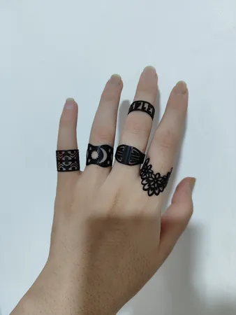 انگشتر زنانه مدل تابیده کد RB0509 مجموعه 5 عددی