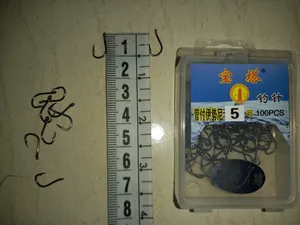 تجریه خرید قلاب ماهیگیری مدل فولادی کد 5 بسته 100 عددی