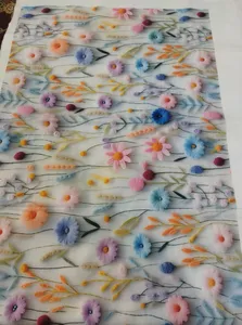 تجریه خرید پارچه ملحفه عرض 1.5 متر پارچه باما طرح پنج بعدی گل جانان کد 5013593 رنگ آبی