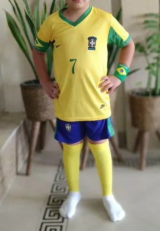 ست پنج تکه لباس ورزشی پسرانه طرح برزیل مدل نیمار 2024