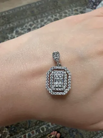 آویز گردنبند نقره زنانه جی تی ای مدل امرالدکات