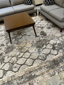 فرش ماشینی طرح colorful کد CO08 زمینه طوسی کرم