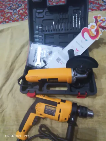 مجموعه 2 عددی دریل و مینی فرز صنعتی نئوپاور مدل NP-204 NP-801