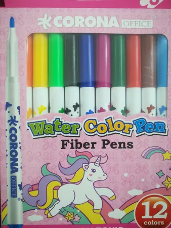 ماژیک رنگ آمیزی 12 رنگ کرونا مدل WATER COLOR PEN کد WH6996-12P