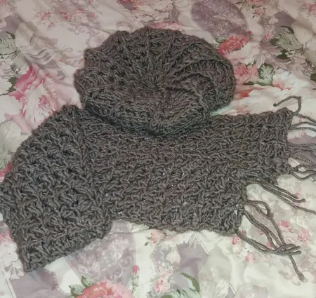 ست کلاه و شال گردن بافتنی مدل 00121