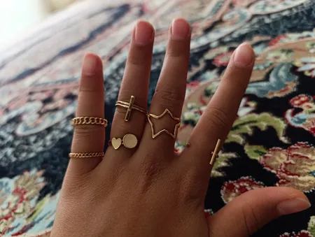 انگشتر دخترانه مدل ستاره ای بسته 8 عددی