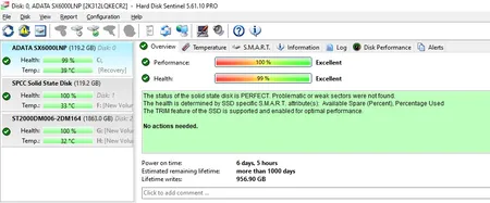 اس اس دی اینترنال ای دیتا ایکس پی جی مدل SX6000 Lite ظرفیت 128 گیگابایت