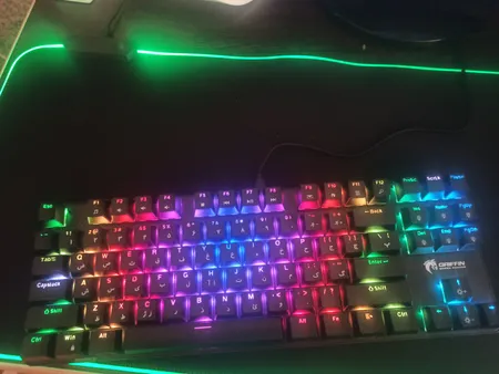 کیبورد گیمینگ گرین مدل GK801-RGB، سوئیچ مکانیکال آبی، Tenkeyless، نورپردازی RGB