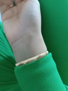 تجریه خرید النگو طلا 18 عیار زنانه طلای مستجابی مدل اسپرلوس  کد 02