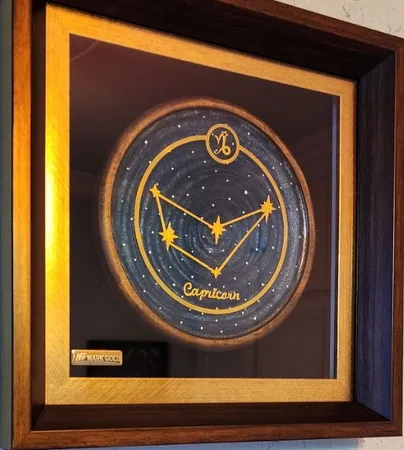 تابلو طلا کوب مارک گلد طرح نماد ماه تولد دی کد TS10S