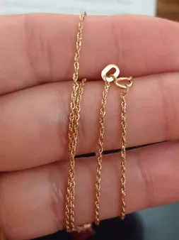زنجیر طلا 18 عیار زنانه طلای مستجابی مدل طنابی کد Z45