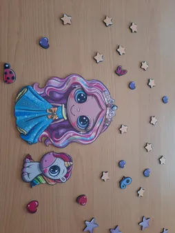 استیکر چوبی کودک باروچین مدل تک شاخ کد 1263