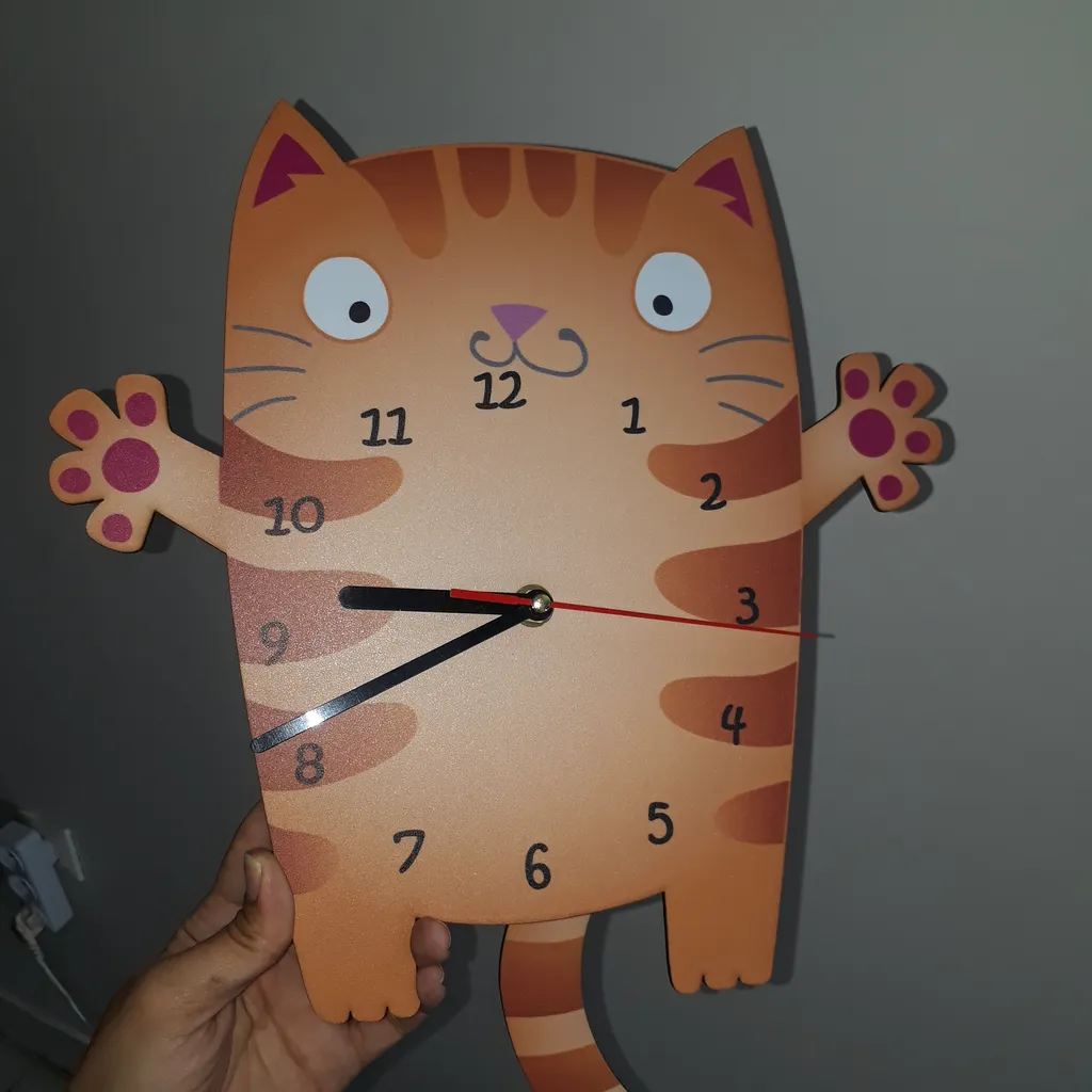 ساعت دیواری کودک باروچین مدل Cute Cat