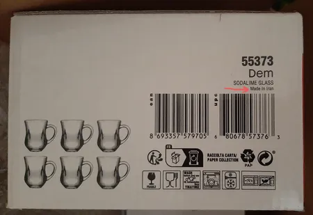 استکان پاشاباغچه مدل دسته دار دم Dem کد 55373 بسته 6 عددی