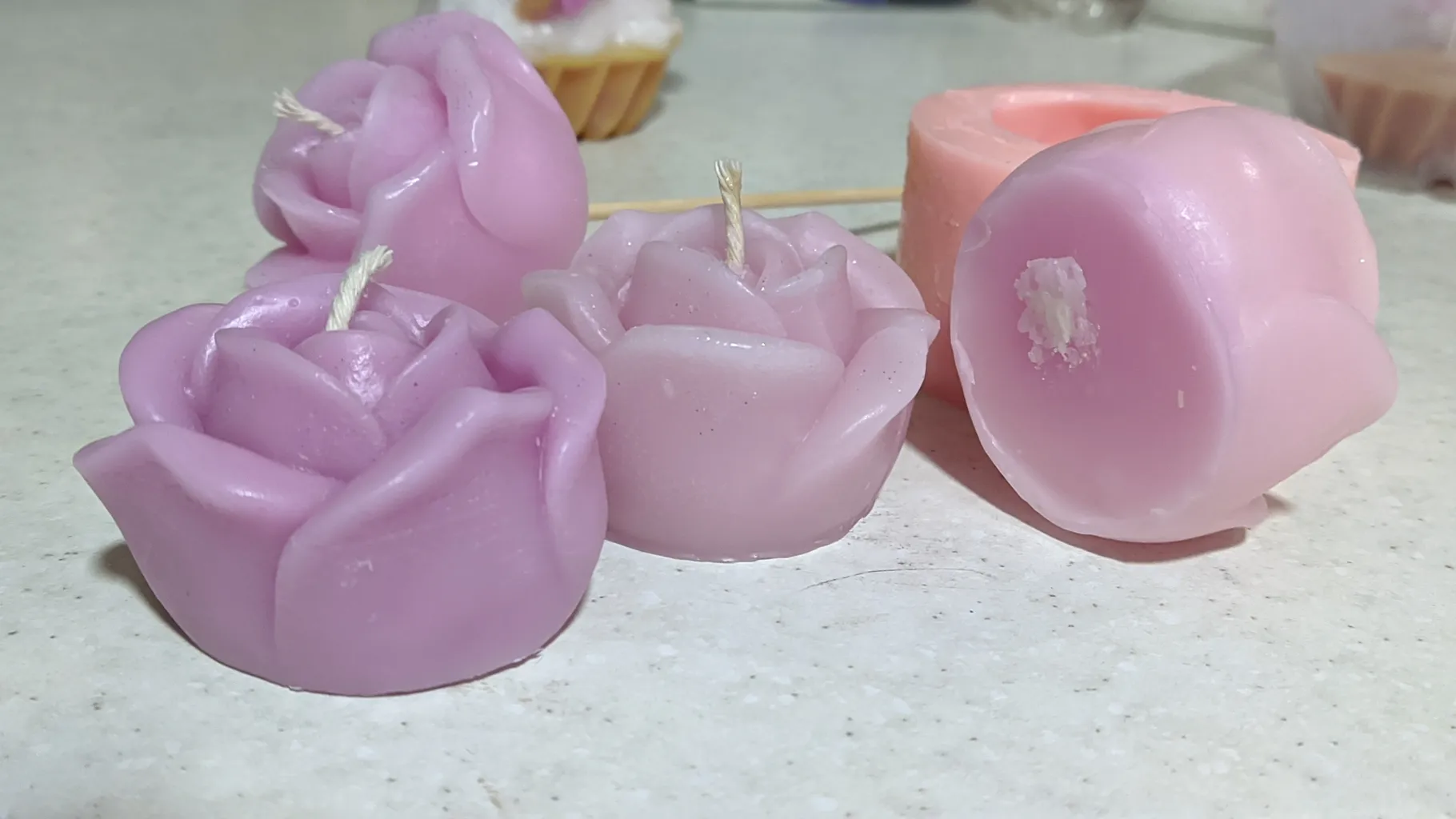 قالب شمع مدل گل رز سه بعدی