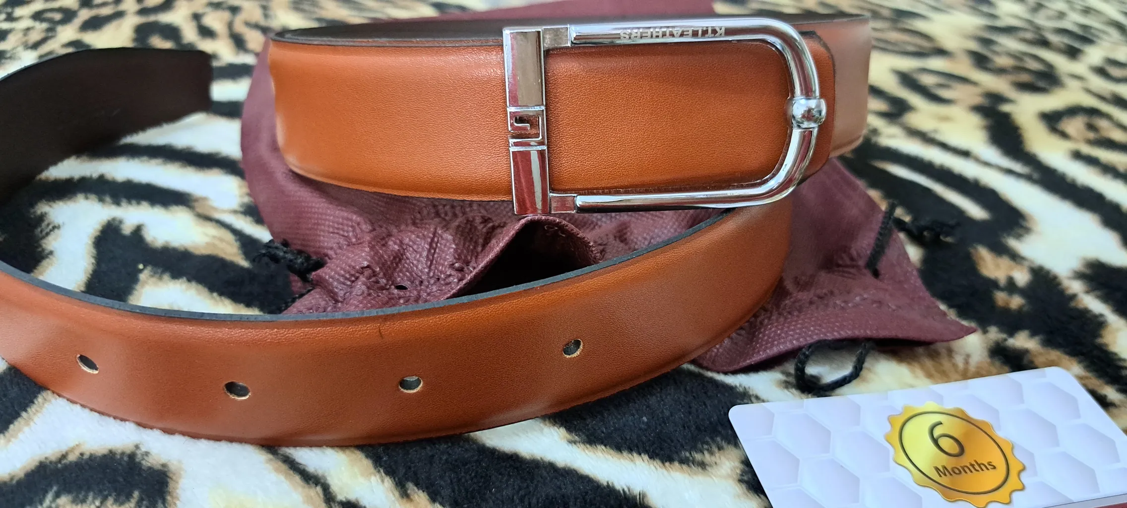 کمربند مردانه کیتی مدل چرم صنعتی پلاکی کد ECO780IN303