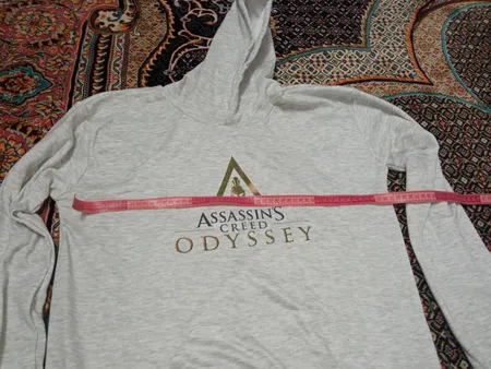 هودی مردانه طرح Assassins کد S436 رنگ طوسی