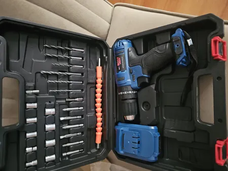 دریل شارژی چکشی باس مدل SK-6050 مجموعه 28 عددی