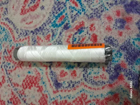 نخ دوخت چرم دوزی مدل ابریشمی Whie100m طول 100 متر