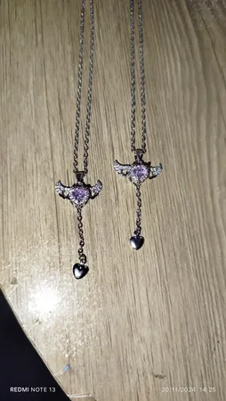 گردنبند زنانه مدل قلب بالدار بال متحرک