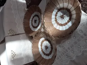 تجریه خرید سبد حصیر بافی ارغوان سازان مدل بهار مجموعه 3 عددی