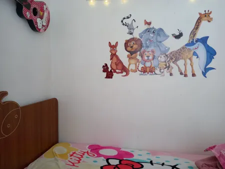 استیکر دیواری کودک طرح حیوانات شاد کد 01