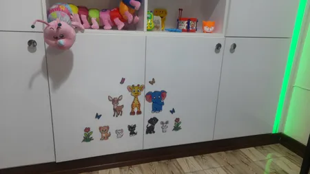 استیکر چوبی کودک باروچین مدل حیوانات زیبا کد 1343 مجموعه 14 عددی