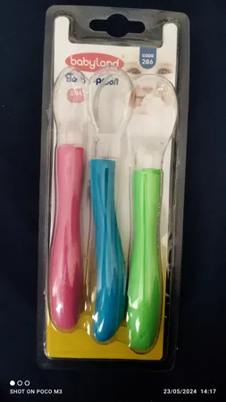 قاشق غذاخوری کودک بیبی لند مدل 286 بسته سه عددی