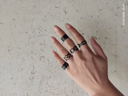 انگشتر زنانه مدل تابیده کد RB0509 مجموعه 5 عددی