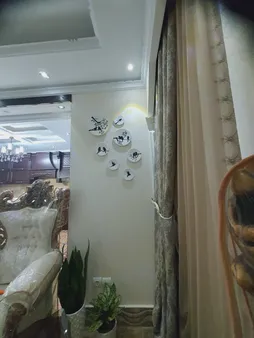 بشقاب دیوارکوب سفالی طرح پرنده کد D114-A مجموعه 7 عددی