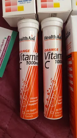 قرص جوشان ویتامین ث با طعم پرتقال  هلث اید - 1000 میلی گرم بسته 20 عددی