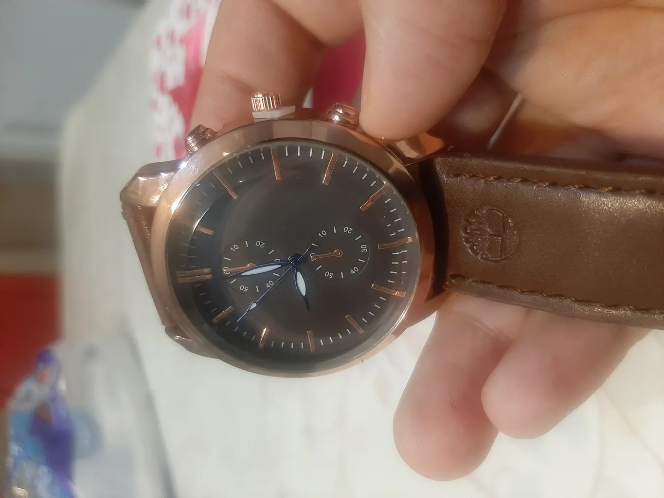 ساعت مچی عقربه ای مدل بند چرمی کد 002