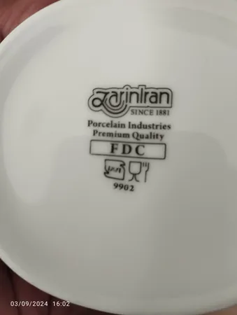 قندان چینی زرین ایران مدل هتلی 49 کد 6 درجه عالی