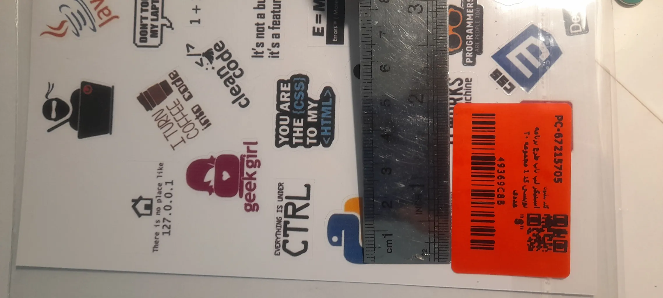 استیکر لپ تاپ طرح برنامه نویسی کد 1 مجموعه ۳۰ عددی