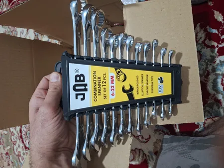 آچار یکسر تخت و یکسر رینگی جاب مدل  MM 622 مجموعه 12 عددی