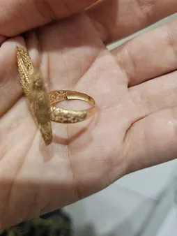 انگشتر طلا 18 عیار زنانه طلای مستجابی مدل پروانه فیوژن سایز 56
