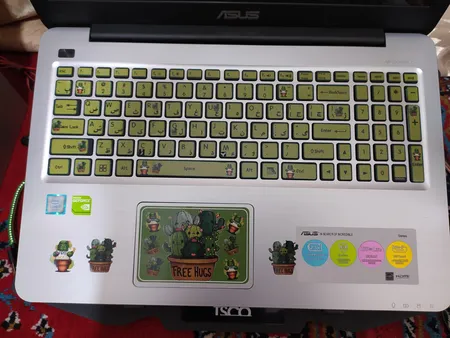 استیکر لپ تاپ راتیانا مدل کاکتوس 01 مناسب برای لپ تاپ 15 تا 17 اینچ به همراه برچسب حروف فارسی کیبورد