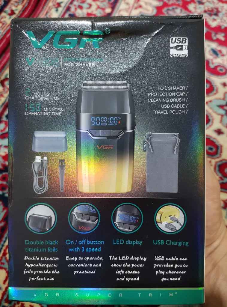 ماشین اصلاح موی صورت شارژی وی جی ار مدل V-308