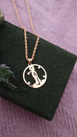 آویز گردنبند طلا 18 عیار زنانه طلای مستجابی مدل شازده کوچولو کد 59