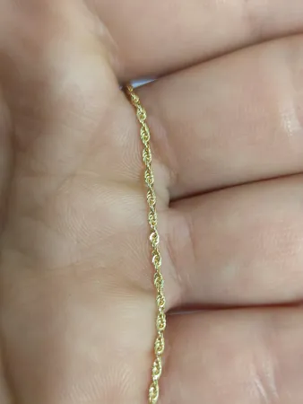 زنجیر طلا 18 عیار زنانه طلای مستجابی مدل طنابی کد Z45