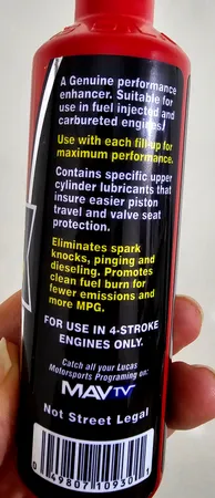 اکتان بوستر و مکمل سوخت لوکاس مدل 2022 حجم 155 میلی لیتر